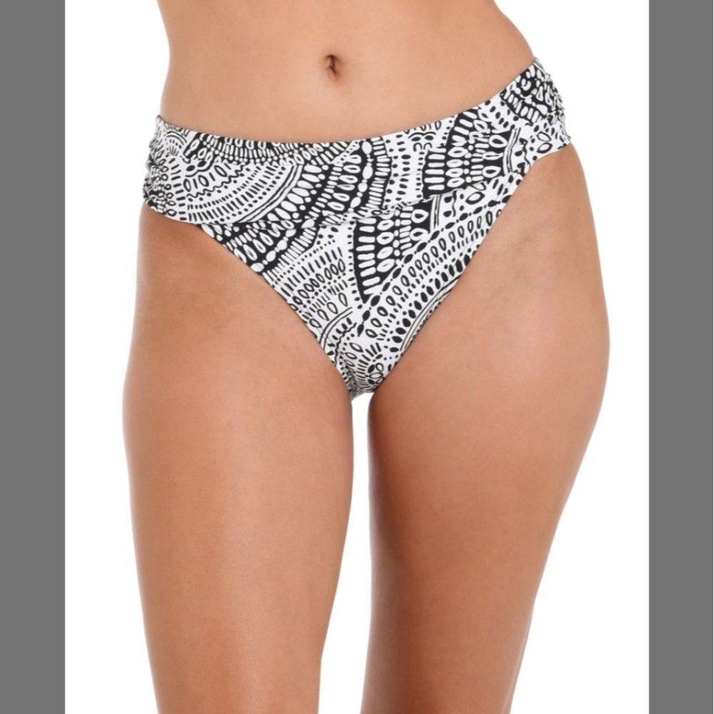 Nwt La Blanca Shirred Band Hipster Bikini Swimsuit Bottom Ivory Dream Catcher- 6